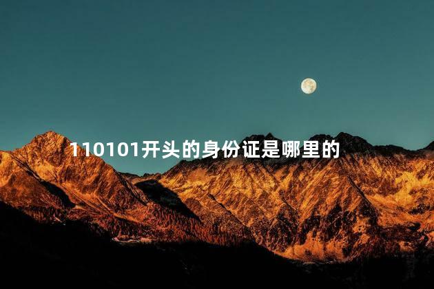 110101开头的身份证是哪里的 110101开头的身份证是哪里的