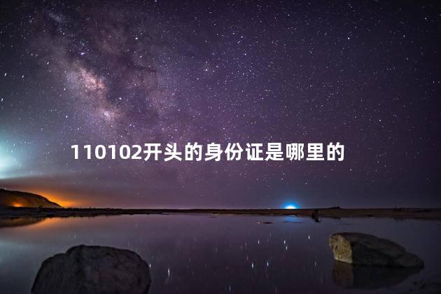 110102开头的身份证是哪里的