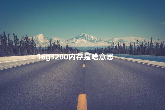 16g3200内存是啥意思