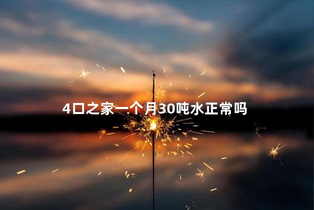 4口之家一个月30吨水正常吗 4口之家一个月30吨水正常吗