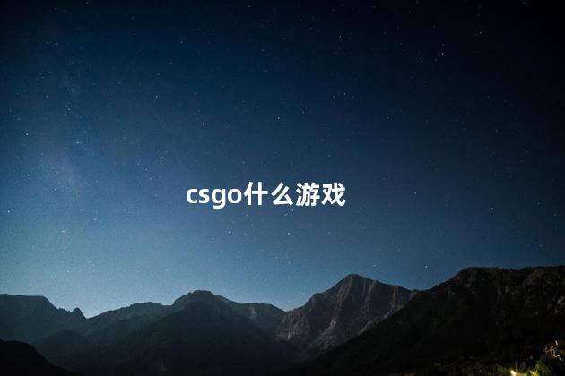 csgo什么游戏