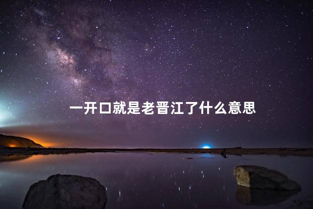 一开口就是老晋江了什么意思