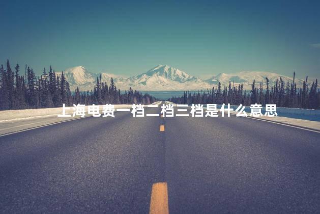 上海电费一档二档三档是什么意思