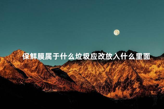 保鲜膜属于什么垃圾应改放入什么里面 保鲜膜属于什么垃圾应改放入什么里面