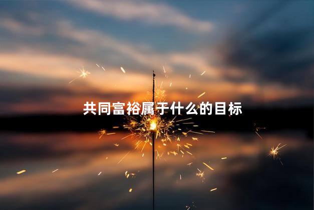 共同富裕属于什么的目标 共同富裕属于什么的目标