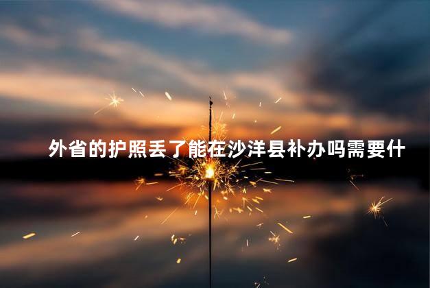 外省的护照丢了能在沙洋县补办吗需要什么