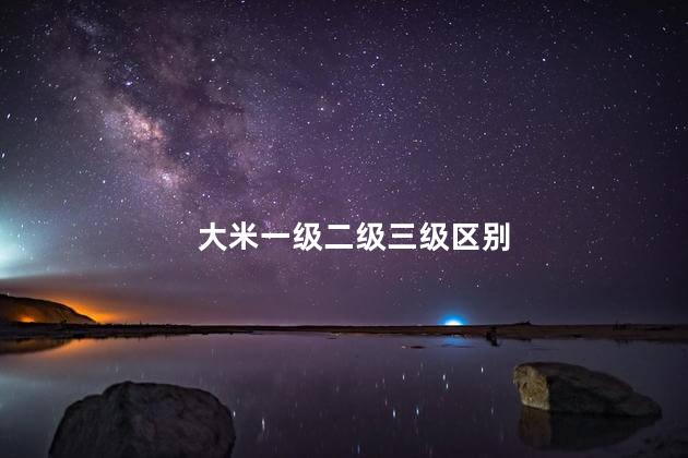 大米一级二级三级区别