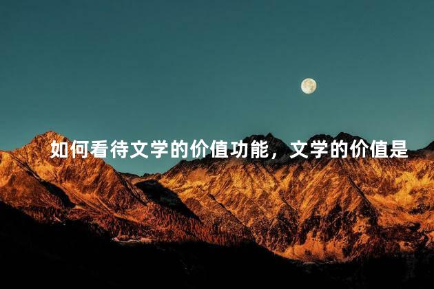 如何看待文学的价值功能，文学的价值是怎样体现出来的