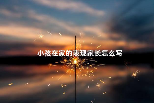 小孩在家的表现家长怎么写