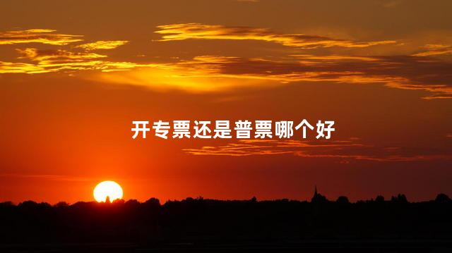 开专票还是普票哪个好
