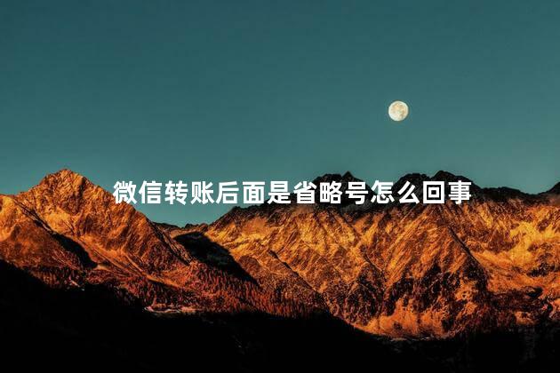 微信转账后面是省略号怎么回事
