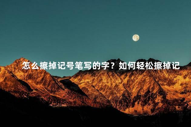怎么擦掉记号笔写的字？如何轻松擦掉记号笔写的字
