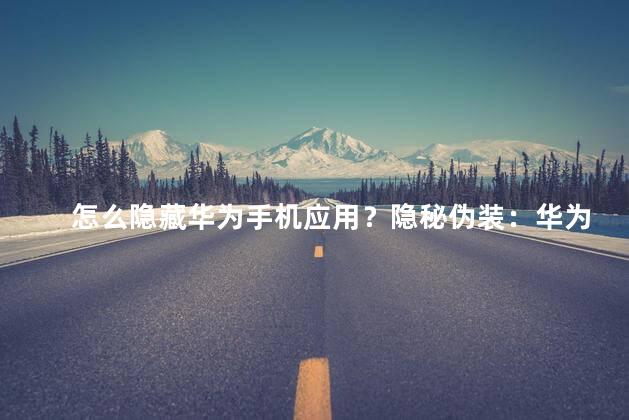 怎么隐藏华为手机应用？隐秘伪装：华为手机应用隐藏大法！