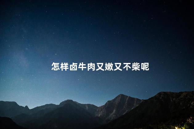 怎样卤牛肉又嫩又不柴呢