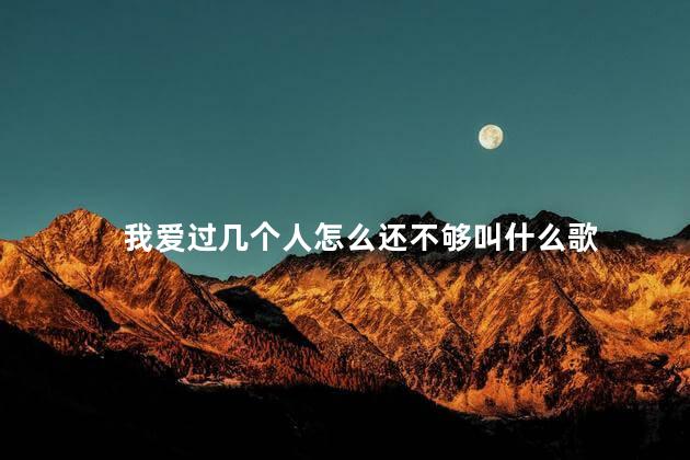 我爱过几个人怎么还不够叫什么歌 我爱过几个人怎么还不够叫什么歌