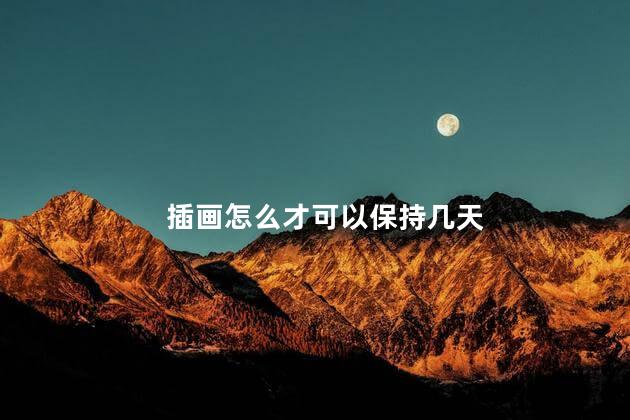 插画怎么才可以保持几天
