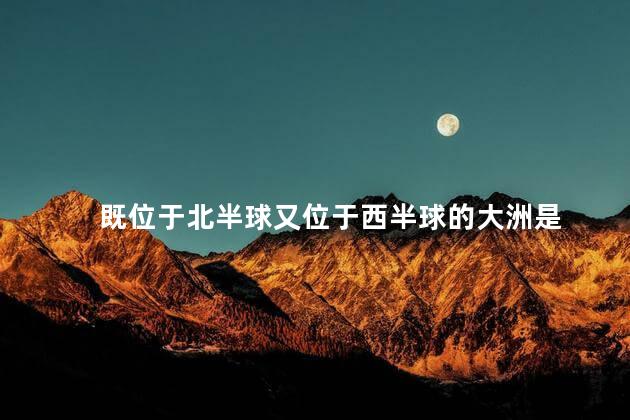 既位于北半球又位于西半球的大洲是