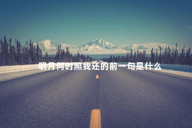 明月何时照我还的前一句是什么