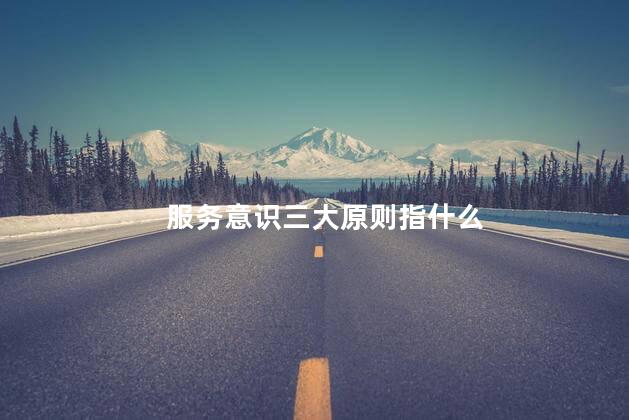 服务意识三大原则指什么