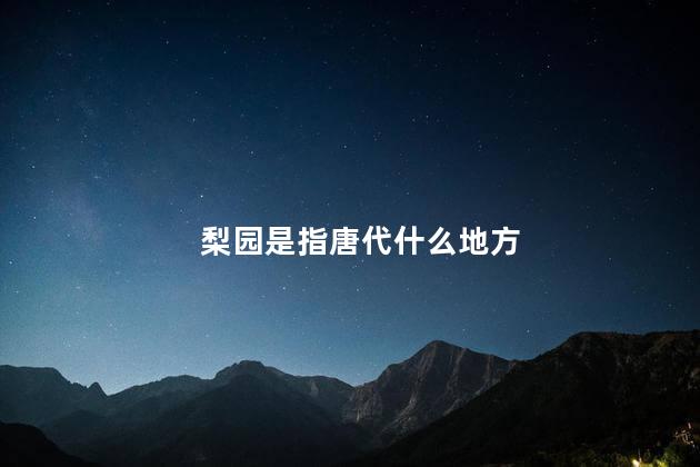 梨园是指唐代什么地方 梨园是指唐代什么地方