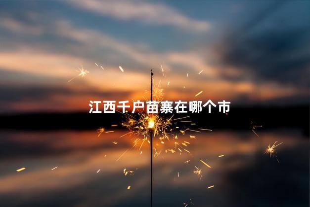 江西千户苗寨在哪个市