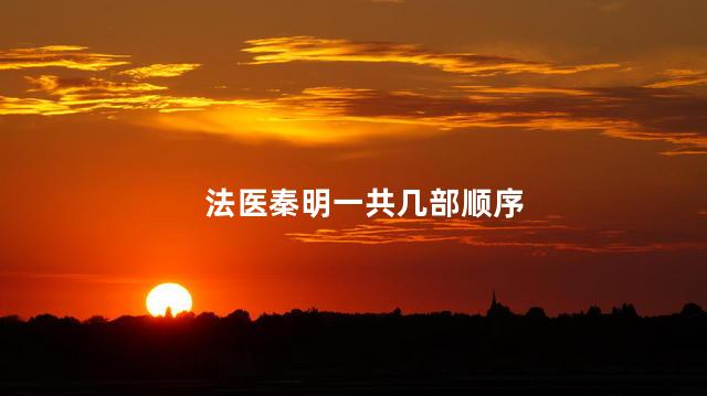 法医秦明一共几部顺序 法医秦明一共几部顺序