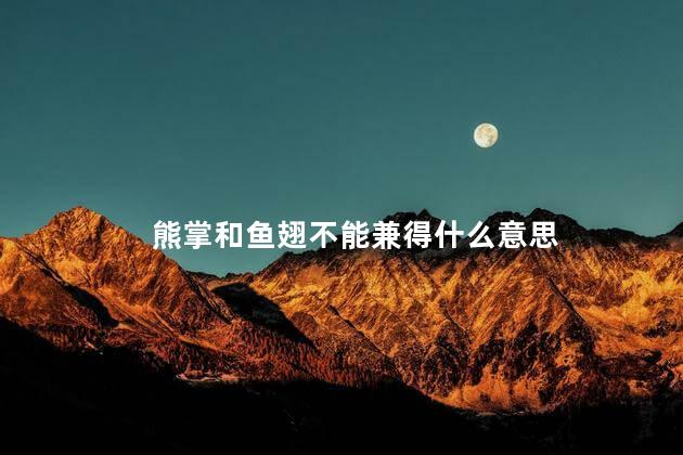 熊掌和鱼翅不能兼得什么意思
