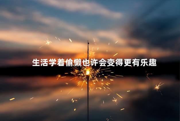 生活学着偷懒也许会变得更有乐趣