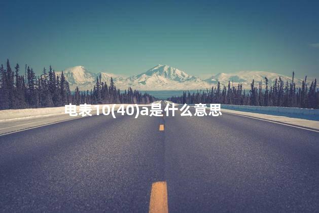 电表10(40)a是什么意思