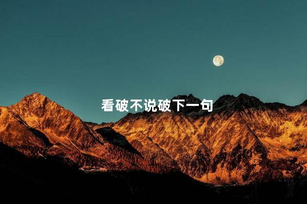 看破不说破下一句