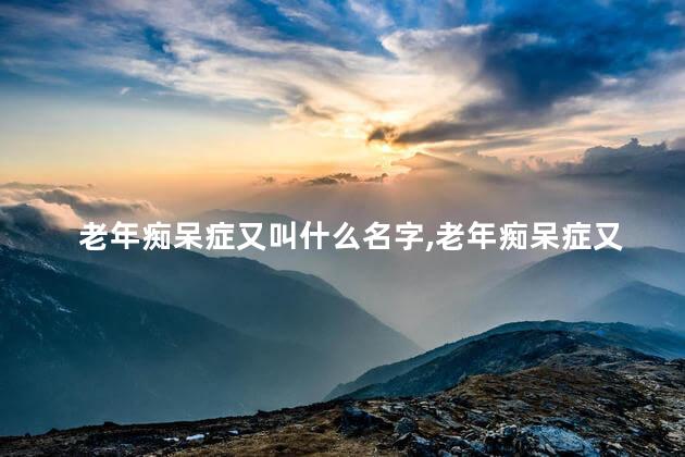 老年痴呆症又叫什么名字