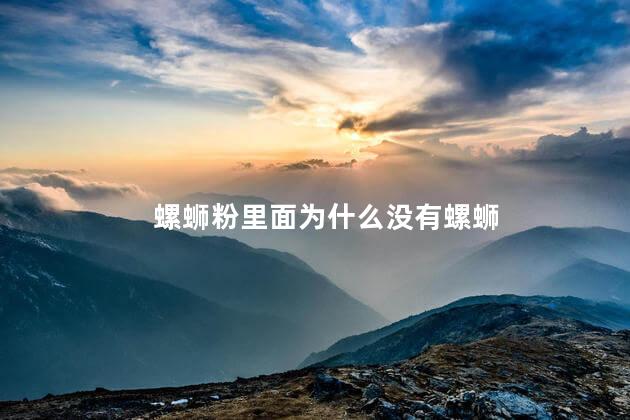 螺蛳粉里面为什么没有螺蛳
