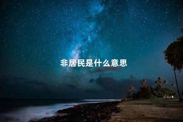 非居民是什么意思